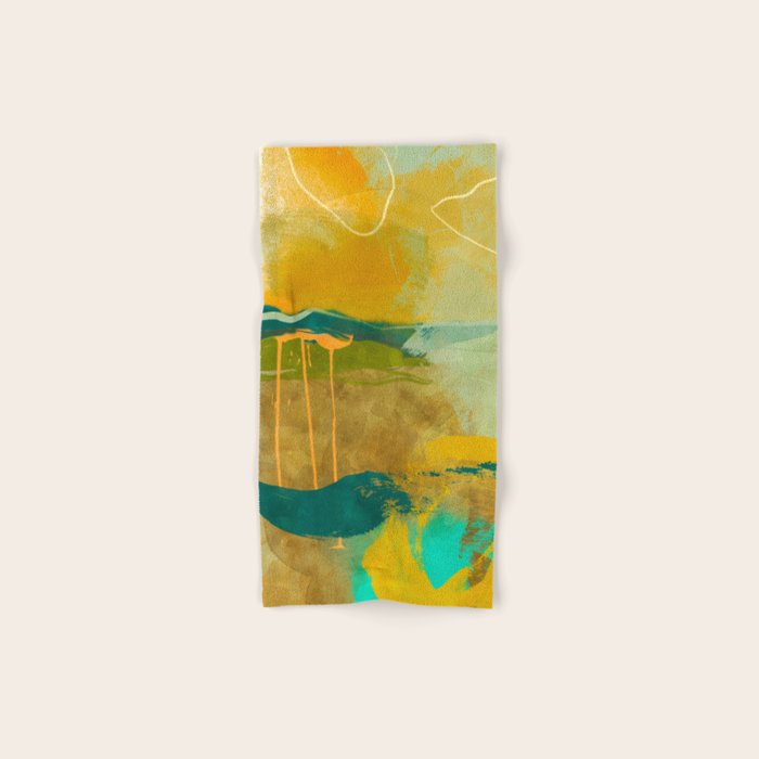 summer green abstract art Bath Towel Gallery Image 1