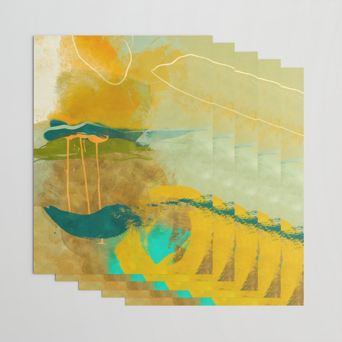 summer green abstract art Wrapping Paper Gallery Image 3