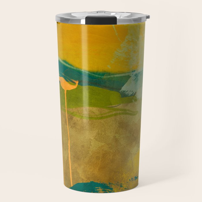 summer green abstract art Travel Mug Gallery Image 1