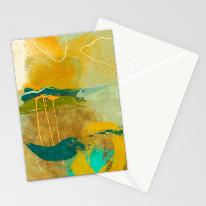 summer green abstract art Stationery Card Gallery Image 2