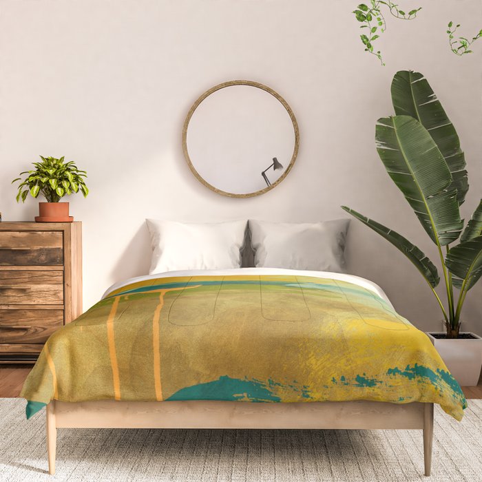 summer green abstract art Comforter Gallery Image 3
