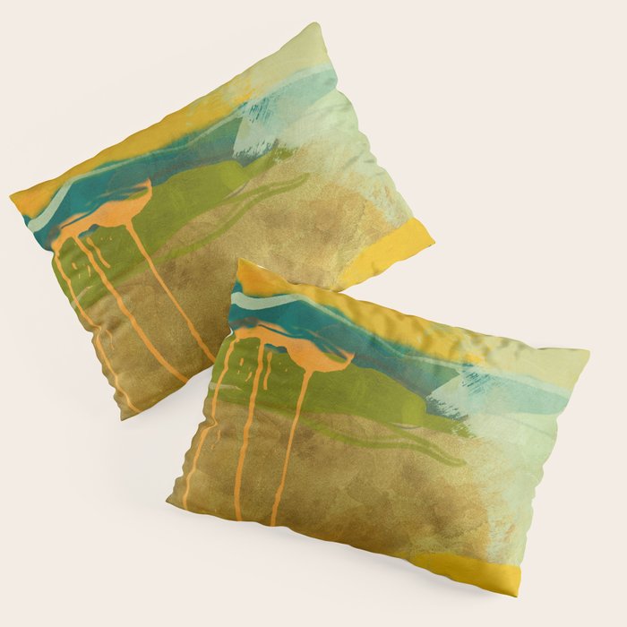summer green abstract art Pillow Sham Gallery Image 1