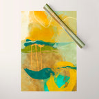 summer green abstract art Wrapping Paper Gallery Image 1