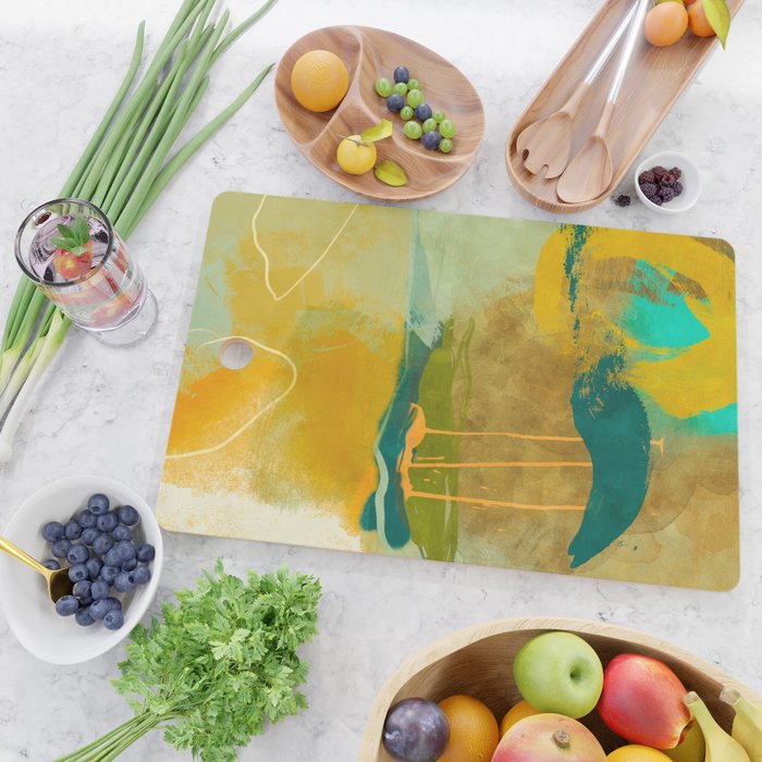 summer green abstract art Cutting Board Gallery Image 2