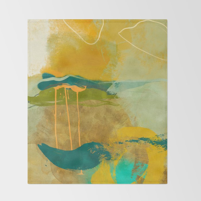summer green abstract art Throw Blanket Gallery Image 2
