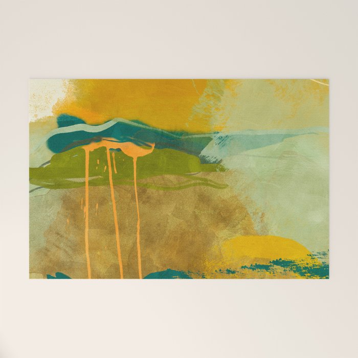 summer green abstract art Welcome Mat Gallery Image 1