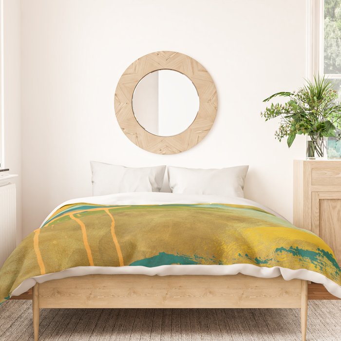 summer green abstract art Duvet Cover Gallery Image 3