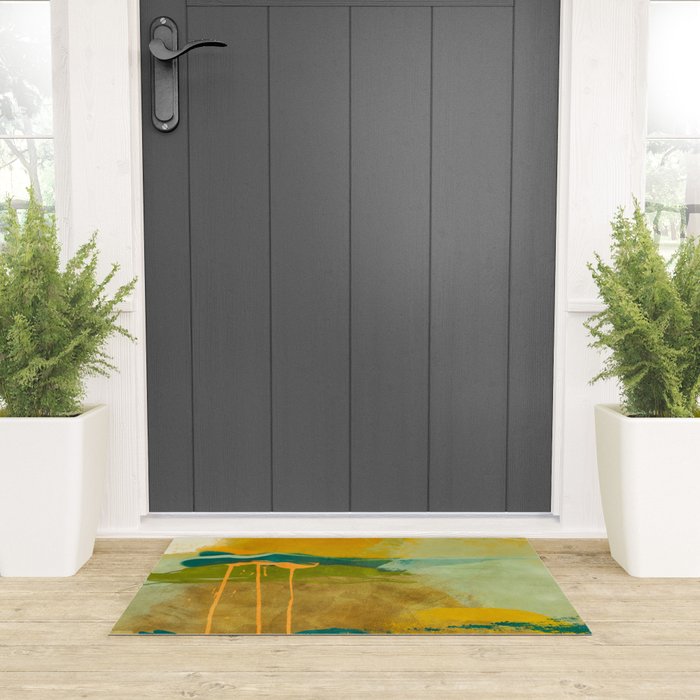 summer green abstract art Welcome Mat Gallery Image 3