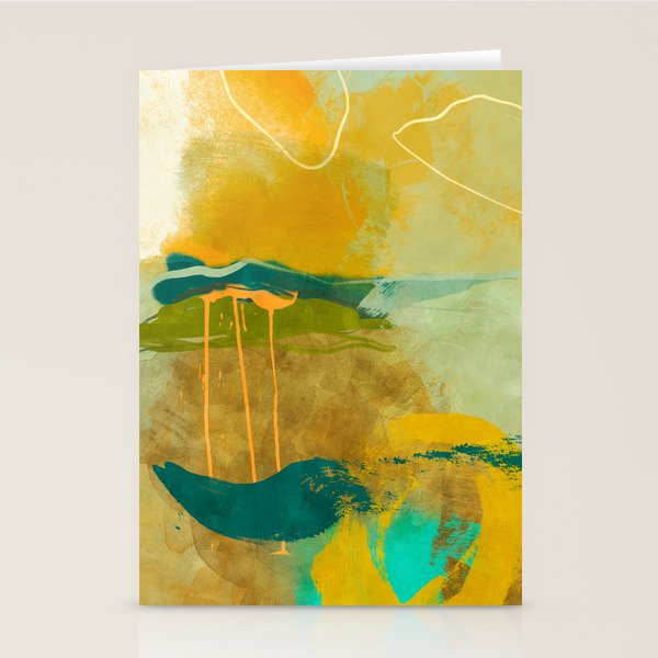 summer green abstract art Stationery Card Gallery Image 1