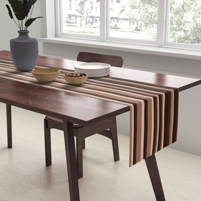 Classic Stripes XLIX - Mocha Coffee Table Runner Gallery Image 2