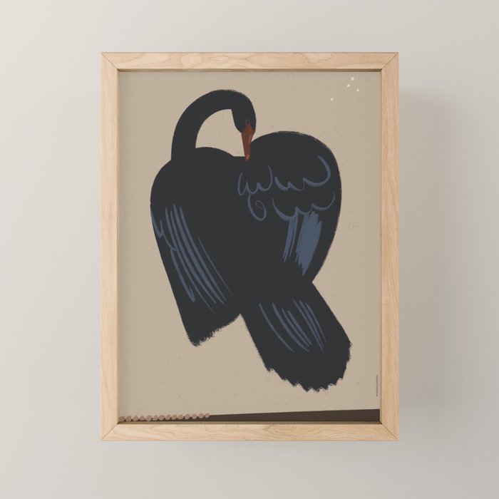  black swan Mini Art Print Gallery Image 1