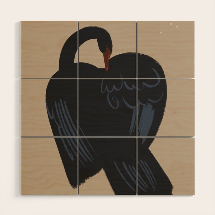  black swan Wood Wall Art Gallery Image 1