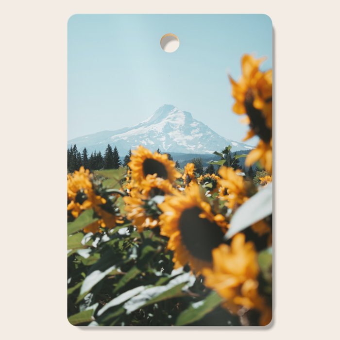 Mt. Hood Sunflower Field Cutting Board Gallery Image 1