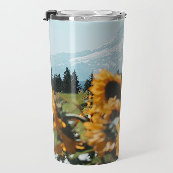 Mt. Hood Sunflower Field Travel Mug Gallery Image 3