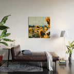 Mt. Hood Sunflower Field Wood Wall Art Gallery Image 2