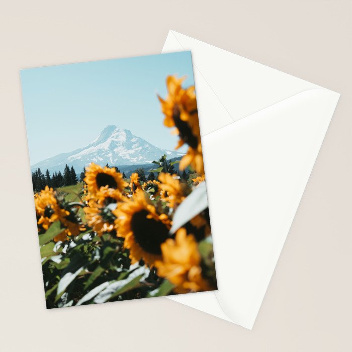Mt. Hood Sunflower Field Stationery Card Gallery Image 2