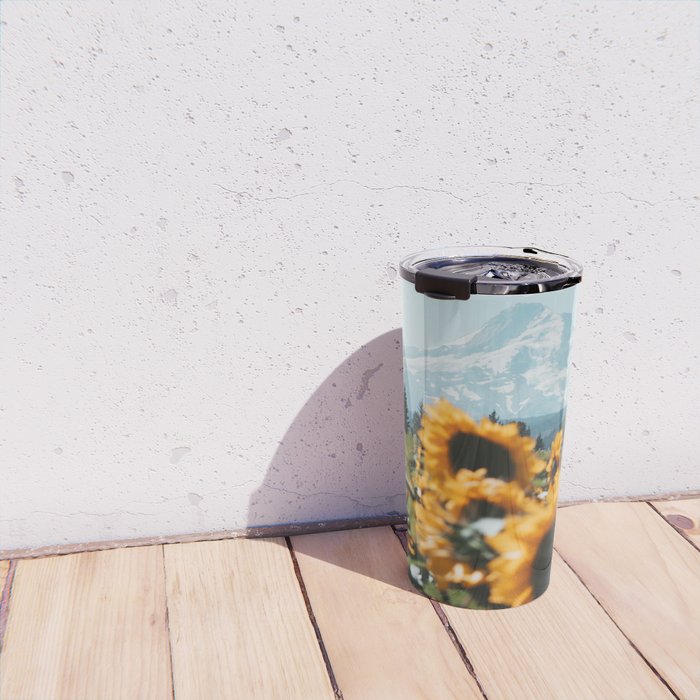 Mt. Hood Sunflower Field Travel Mug Gallery Image 4