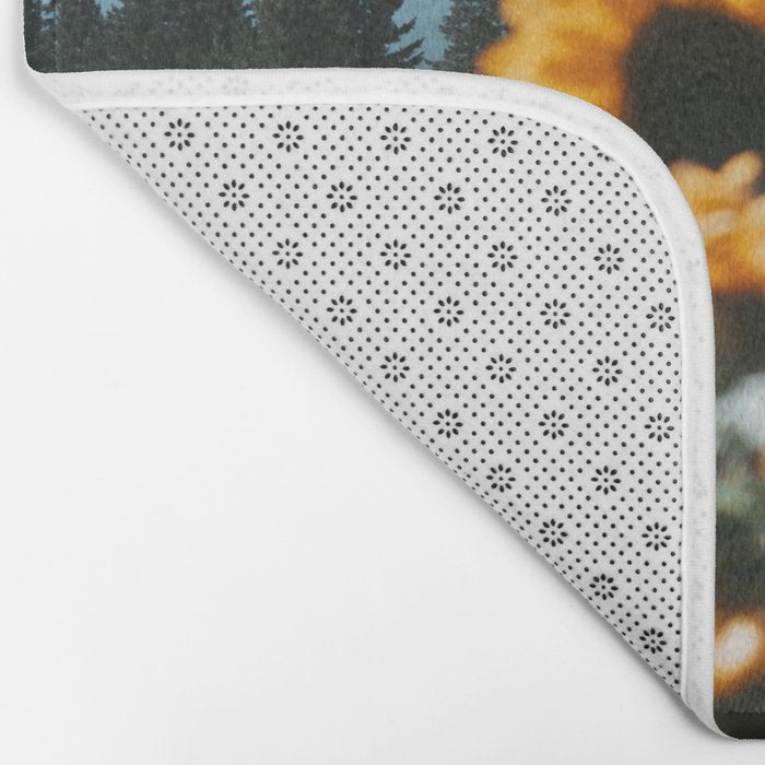 Mt. Hood Sunflower Field Bath Mat Gallery Image 2