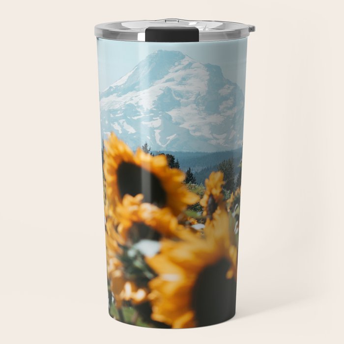 Mt. Hood Sunflower Field Travel Mug Gallery Image 1