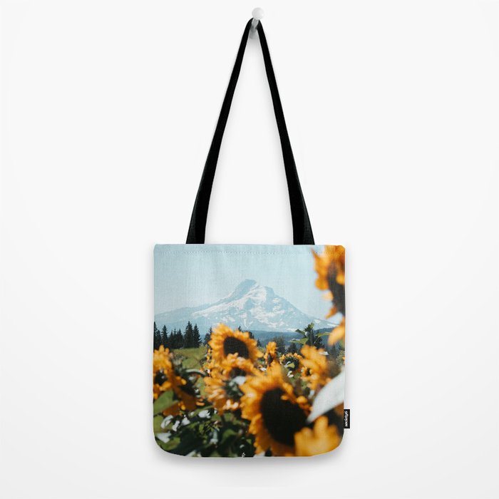 Mt. Hood Sunflower Field Tote Bag Gallery Image 2