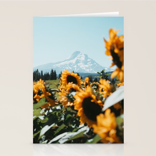 Mt. Hood Sunflower Field Stationery Card Gallery Image 2
