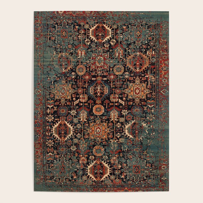 Vintage Traditional Moroccan Rug Poster Gallery Image 4