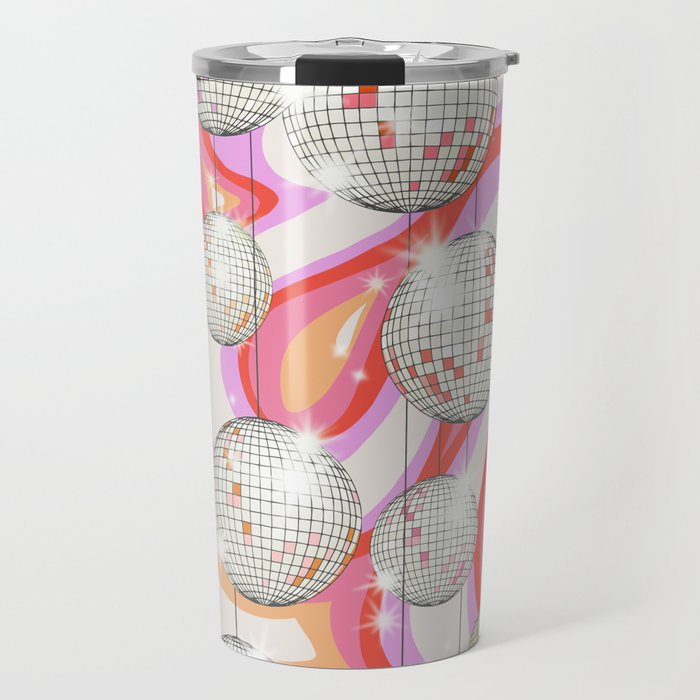 Groovy Party disco ball pink Travel Mug Gallery Image 1