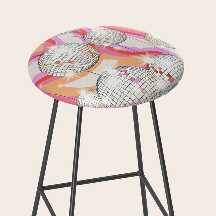Groovy Party disco ball pink Stool Gallery Image 2