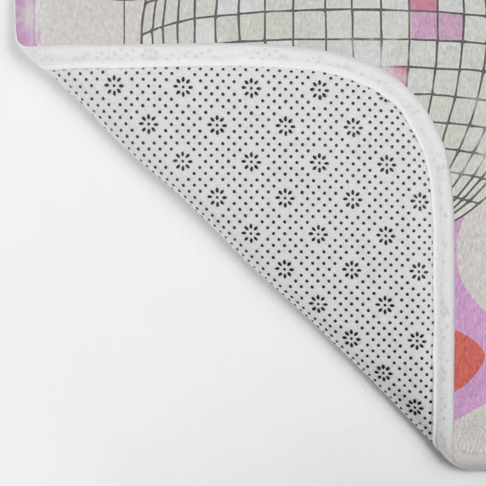 Groovy Party disco ball pink Bath Mat Gallery Image 2