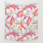 Groovy Party disco ball pink Wall Tapestry Gallery Image 4
