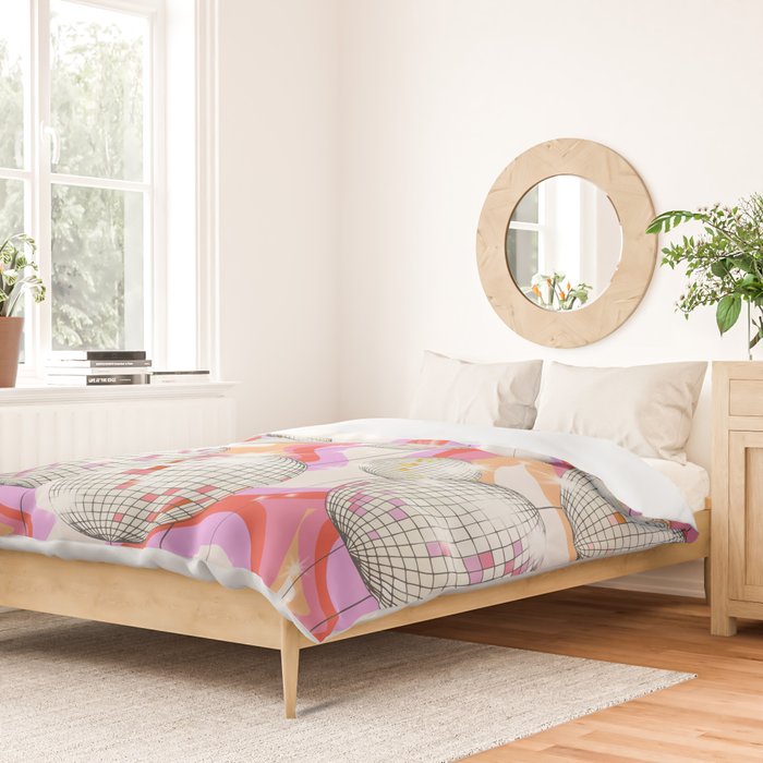 Groovy Party disco ball pink Duvet Cover Gallery Image 2