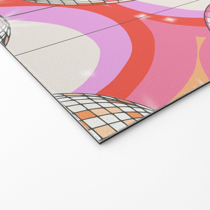 Groovy Party disco ball pink Welcome Mat Gallery Image 2