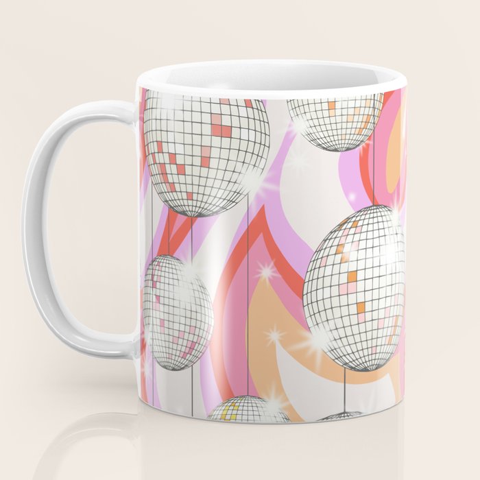 Groovy Party disco ball pink Coffee Mug Gallery Image 3