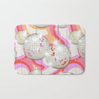 Groovy Party disco ball pink Bath Mat Gallery Image 1