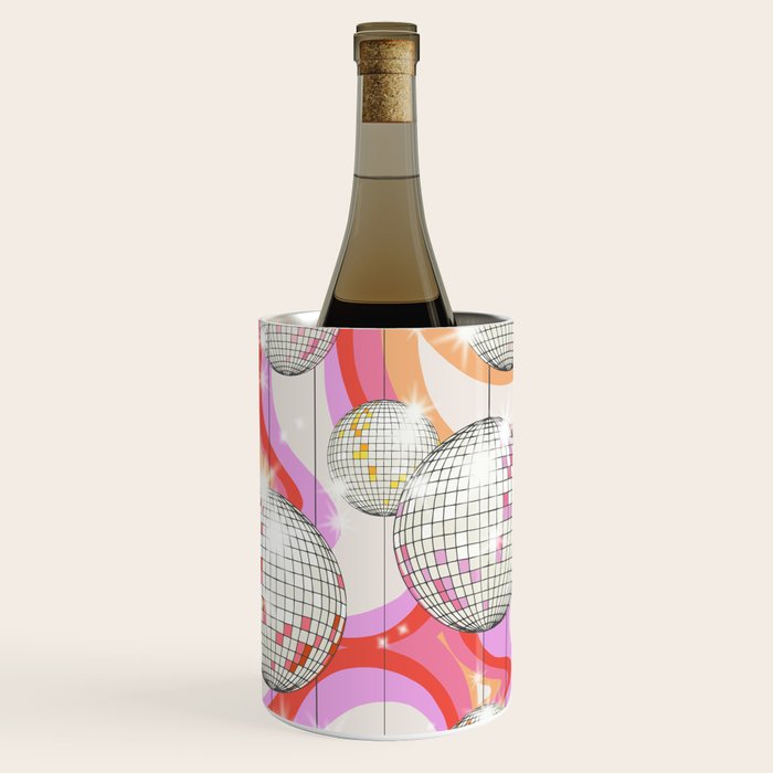 Groovy Party disco ball pink Wine Chiller Gallery Image 3