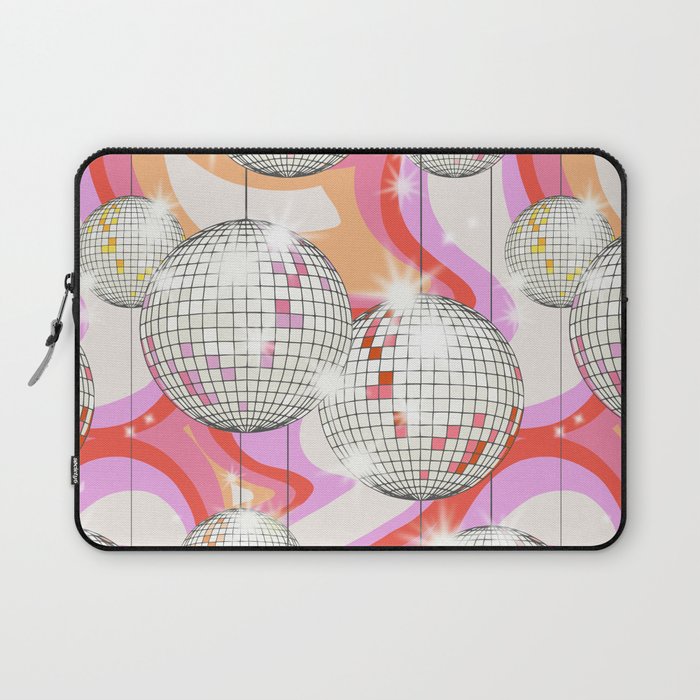 Groovy Party disco ball pink Laptop Sleeve Gallery Image 1