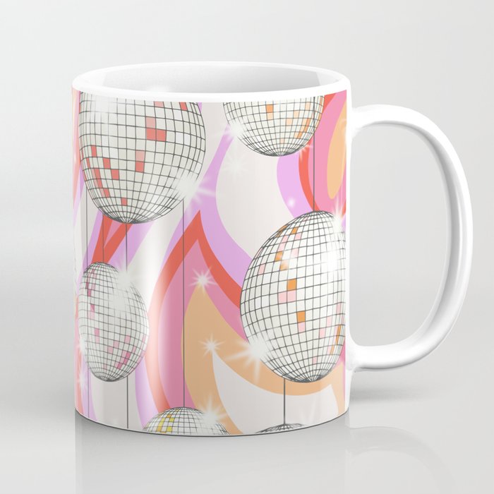 Groovy Party disco ball pink Coffee Mug Gallery Image 1