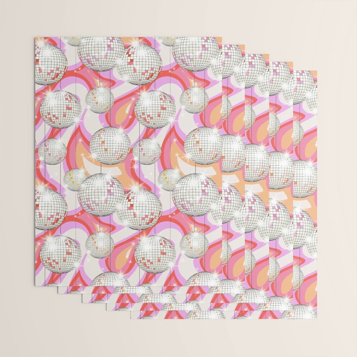 Groovy Party disco ball pink Wrapping Paper Gallery Image 3