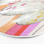 Groovy Party disco ball pink Bath Mat Gallery Image 3