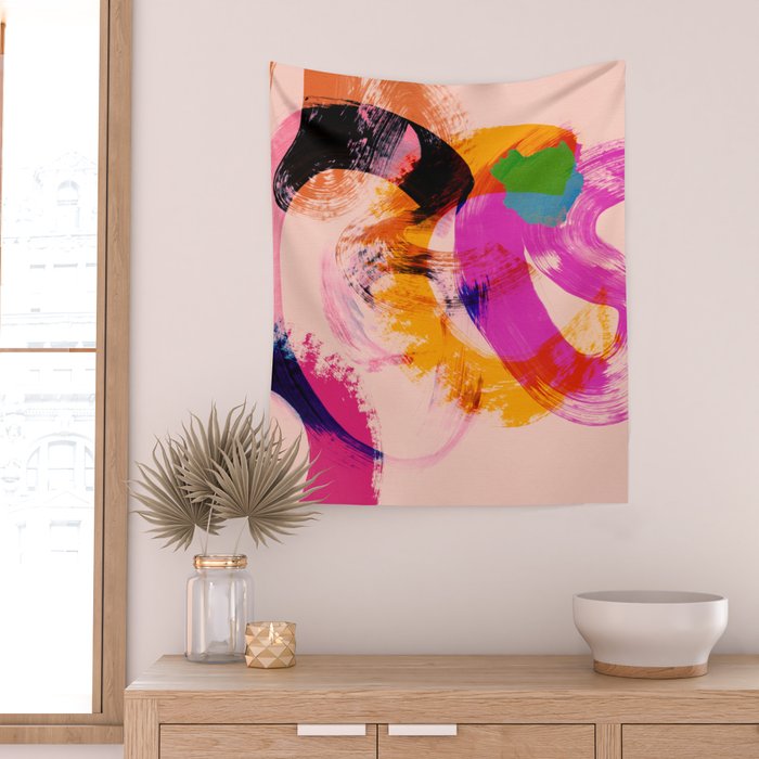 brush strokes abstract 2 Wall Tapestry Gallery Image 2