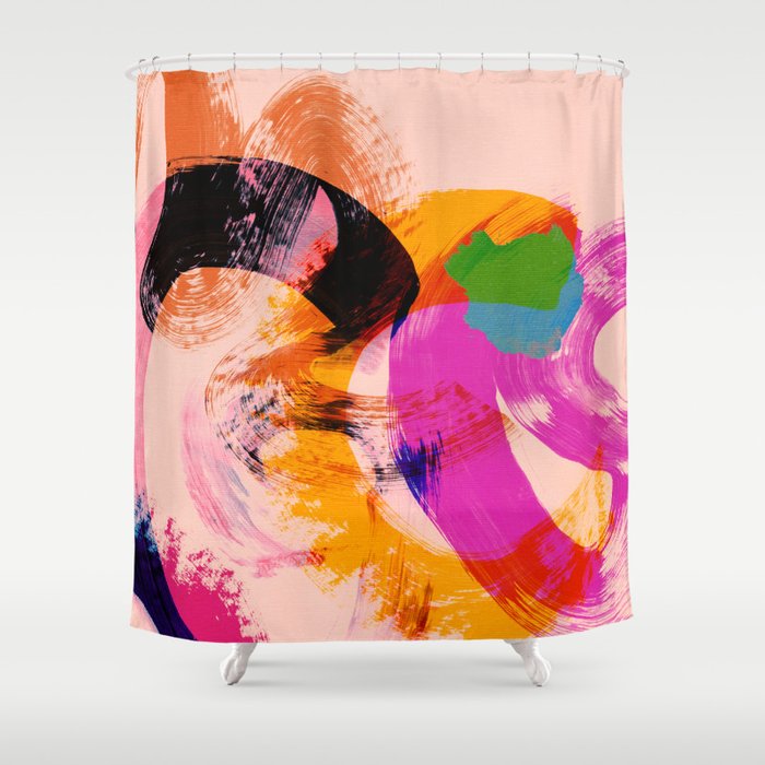 brush strokes abstract 2 Shower Curtain Gallery Image 1