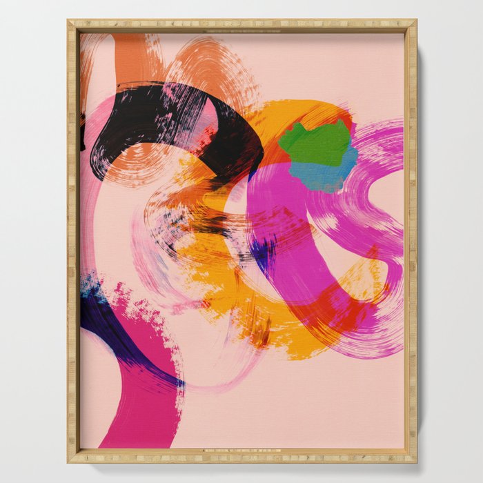 brush strokes abstract 2 Serving Tray Gallery Image 1