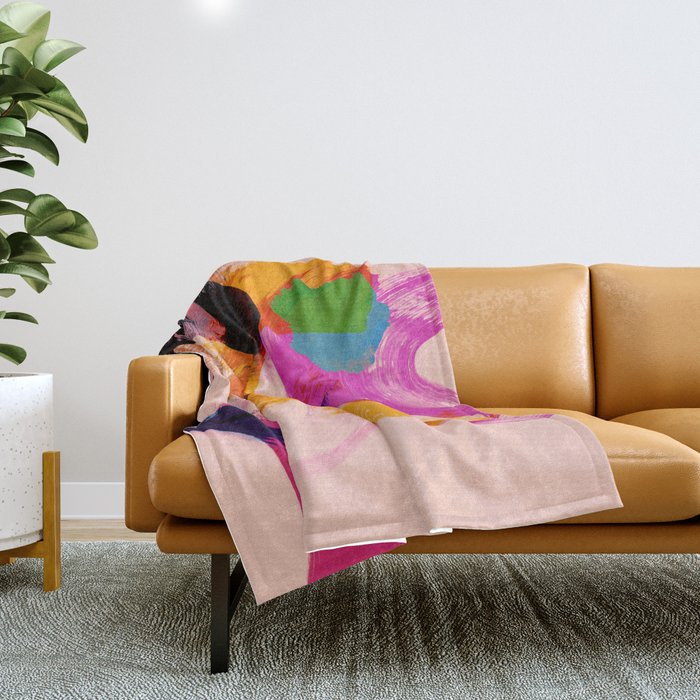 brush strokes abstract 2 Throw Blanket Gallery Image 1