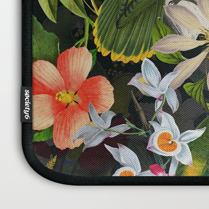Vintage & Shabby Chic - Black Tropical Parrot Night Garden Laptop Sleeve Gallery Image 3
