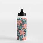 Tigers & Tiger Lilies - Teal & Rose Water Bottle Gallery Image 3