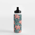 Tigers & Tiger Lilies - Teal & Rose Water Bottle Gallery Image 2