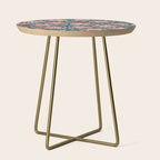 Tigers & Tiger Lilies - Teal & Rose Side Table Gallery Image 1