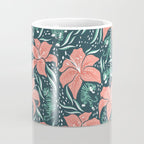 Tigers & Tiger Lilies - Teal & Rose Coffee Mug Gallery Image 4