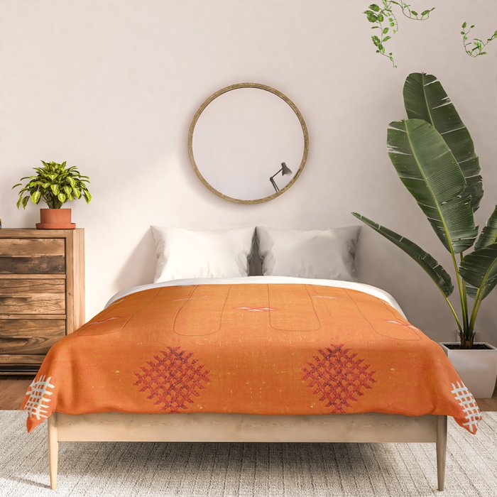 Boho Oriental Orange Traditional Desert Moroccan Style  Comforter Gallery Image 3