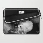 Ballerinas getting ready for the big performance black and white photograph - photographs Laptop Sleeve Gallery Image 2